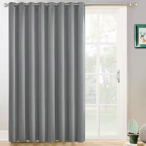 Blackout Patio Curtains 100x84 Inches for Sliding Door Extral Wide Blackout Curtain Panels Thermal I