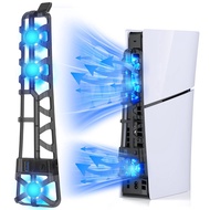 Cooling Fan for PS5 Slim Console Quiet Cooling System with Memory Function and LED Light Cooler Acce