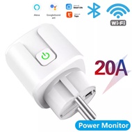 EU Standard 16/20A Smart Wifi Plug Tuya WiFi Socket Adapter Remote Control Socket Adaptor Wall Power