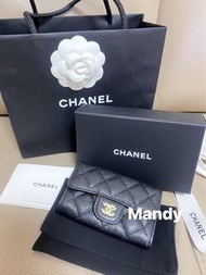 Chanel Card Holder 金扣 經典荔枝皮卡包