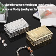 JJ* Ornate Metal Flipping  Jewelry Caskets For Earrings Necklaces Rings Storage