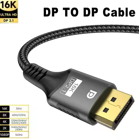 FDBRO Displayport 2.1 16K DP Cable 8K@120Hz/60Hz 4K@240Hz 80Gbps HDR Video Audio Cable for Laptop Xb