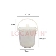 e99store 2L Plastic Ice Bucket with Tongs and Handle Beverage Ice Cube Container Cooler with Lid for