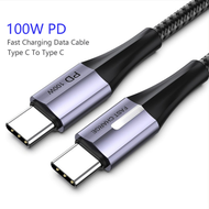 25/100/200CM USB C to USB C Cable for Samsung S20 Xiaomi PD 100W Fast Charging Cable Charger Type C 