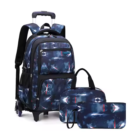 Carry On Kids' Luggage Primary Junior High School Bag Rolling Backpack for Boys Wheeled Bag with Lun