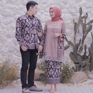 batik couple kebaya brokat baju pasangan keluarga pesta tunangan - rose couple xl