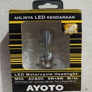 Bohlam Depan Lampu Depan H6 LED AYOTO M2A Kemasan Kuning