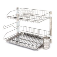 Premium Stainless Steel Dish Rack 2-Layer Strong Compact Dish Drying Rack[Korean Product]