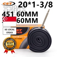 [SG FREE 🚚] CST 16/20" x 1 3/8 16in 349/ 20in 406/451 20" x1-1/8 Tubes Presta F/V 60mm For Folding B