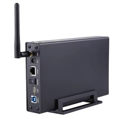Blueendless BS-U35WF 300Mbps USB 3.0 Wi-Fi Streaming Server 3.5" External Hard Drive HDD Enclosure &