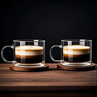 1/2/4Pcs Novelty Glass Water Cups Double-Walled Insulated Water Cups 400ml Wide-Mouth Large-Capacity