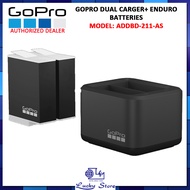 GOPRO ORGINAL ACCESSORY ADDBD-211-AS DUAL CHARGER + 2 x ENDURO BATTERIES, COMPATIBLE WITH HERO12 BLACK / HERO11 BLACK / HERO10 BLACK / HERO9 BLACK
