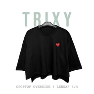 OVERSIZE CROP TOP 3 SLEEVE/4 PLAY CDG CROP TOP PLAY CDG/ 3 SLEEVE CROP TOP/4