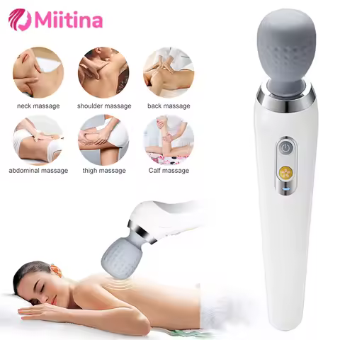 New Handheld Massage Stick Electric Massager Small Portable Vibrator USB Charging Shoulder and Neck 