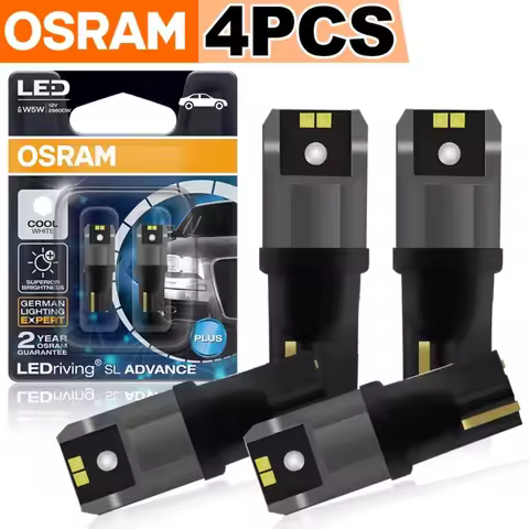 2/4pcs OSRAM T10 W5W LED Bulbs Signal Lamps 6000K White Turn Interior Reading Lights Auto Bulbs Plug