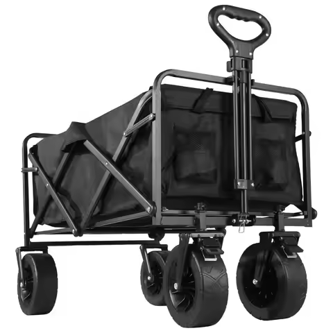 Large Weight Capacity Heavy Duty Wagon Cart Folding Wagon for Outdoor Garden Beach wagon Camping Equ
