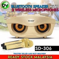 SDRD SD306 Portable Family Karaoke System Condenser Wireless Stereo Bluetooth Speaker Set with Dual 