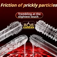 Silicone Reusable spike condom berduri Penis Sleeve Delayed Ejaculation Lock Sperm condom men delay