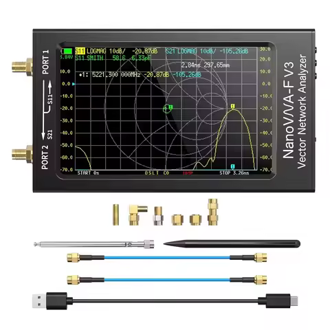 New NanoVNA-F V3 Vector Network Analyzer 1MHz-6GHz 4.3 Inch HF VHF UHF VNA Antenna Analyzer Measurin