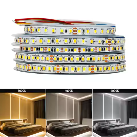 5M SMD 2835 CCT LED Strip Lights 8mm 3Pin High Density Flexible Dimmable Led Tape 2700K to 6500K Cha