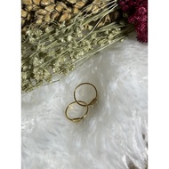 1/4 gram light gold baby round earrings