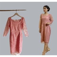 DRESS BRUKAT MUTIARA KOMBI SCUBA AGNES SIZE L XL XXL DRESS BRUKAT PREMIUM