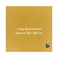 Gold Square Cake Board 28 x 28 Cm / Gold Square Cake Coaster 28x28 Cm (25 Pcs)