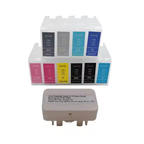 Europe T46S T46Y T47A Refillable Ink Cartridge No Chip Or Chip Reset For Epson SureColor SC-P700 SC-