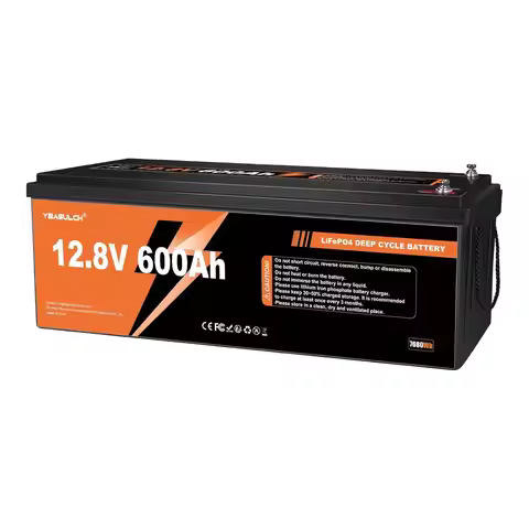 12V 600Ah LiFePO4 Lithium Battery with 200A BMS 7680Wh, Up to 15000 Deep Cycle LiFePO4 Battery Perfe
