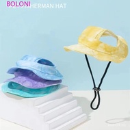Suitable for Cat Bucket Hat, Round Cotton Brim Sun Hat, Adjustable with Ear Holes Design, Pet Animal