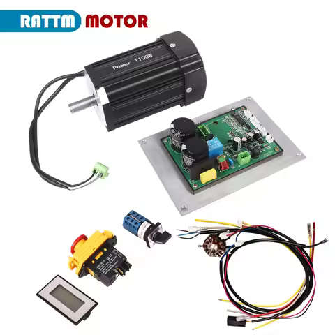 1100W DC Brushless Lathe Spindle Motor With Control Board Card Controller + Wire For CD-210V MX-210V