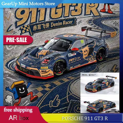AR box 1:64 Porsche 911 GT3 R Absolute Racing Denim Racer Okayama GT World Challenge Asia GTWCA Car 