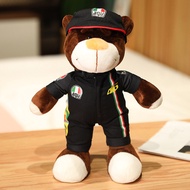 【Eco-friendly】 30cm Creative Motorcycle Teddy Bear Plush Toys Soft Stuffed Bear With Helmet Jacket C