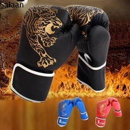 SALAAN Muay Thai Kickboxing Gloves Breathable PU Leather Boxing Gloves Fighting Gloves Sparring Glov