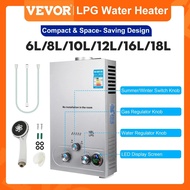 🔥 VEVOR LPG Water Heater 6L 8L 10L 12L 16L 18L LPG Liquefied Petroleum Gas Propane Butane Water Heater Stainless Steel Boiler Kit