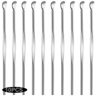 10pcs Sliver Metal Ear Cleaner Ear Pick Ear Spoon Earwax Curette Remover Earpick Tool Hanging Clean 