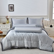 ZENTIA ชุดเครื่องนอนผ้าแพรพรีเมี่ยม ใหม่ล่าสุดสีพื้นทูโทน ลื่น เย็นสบาย ทอหนา 500 เส้นด้าย กันไรฝุ่น