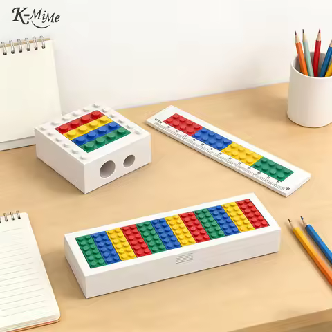 Building Blocks Pencil Case Kids Unique Stationery Set
