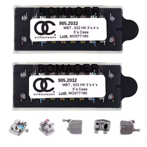 10 Sets/200Pcs Hot Sale Dental Orthodontic Metal Brackets ROTH/MBT Slot 018/022 Hooks 345 Dental Bra