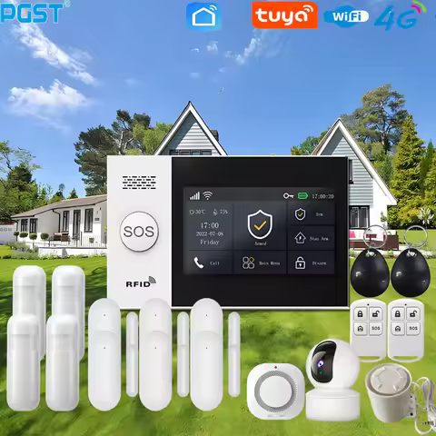 PGST107 4G Tuya smart home Alarm, Compatible with WiFi, Alexa and Google, and Equipped with Motion S