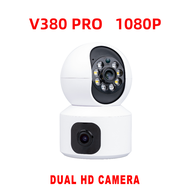 Xiaomi ซื้อ1แถม1 กล้องวงจรปิด V380 Pro เลนส์คู่ Security Camera บ้าน 8MP HD 1080P กันน้ํา เสียงสองทาง Infrared night vision กล้องหมุนได้​ องศา กันน้ำ กันฝน ติดตามการเฝ้าระวังอัตโนมัติ กล้องวงจรปิดระยะไกล 360°PTZ Control CCTV Camera with Alarm