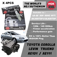 NGK Premium RX Spark Plug - Toyota 1.6L 4AGE 20V Silvertop Blacktop AE101 AE111 Corolla Levin Trueno