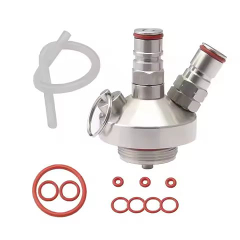 Mini Keg & Growler Double Ball Lock Spear with 50cm Silicone Hose Food Grade 30 psi Compatible 2/3.6