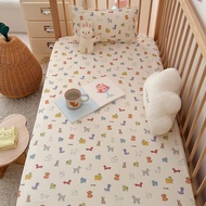 [Ready Stock] Premium Cotton Fitted Sheet Cartoon Puppy Print Soft Anti-Slip Kids Size 56x100cm 60x1