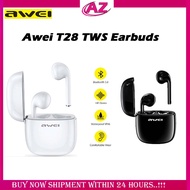 Awei T28 TWS Earbuds Bluetooth Earphones Waterproof IPX4 500mAh Charger Case Long Time Using Wireless Headsets