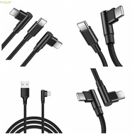 EONVISTA‌ 90 Degrees Type C Cable, Elbow Nylon Braid PD 60W Quick Charger Cord, Safety Quick Charge 