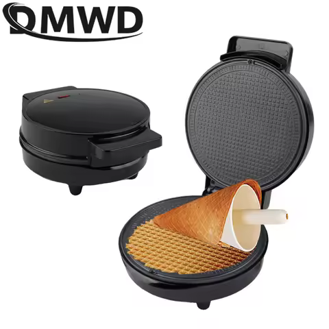 Electric Egg Roll Maker DIY Ice Cream Cone Machine Crispy Omelet Mold Sandwich Iron Crepe Baking Pan