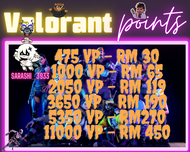 VALORANT top up points PC GAME  Fast / Efficient / Cheap  (NO NEED LOGIN / PASSWORD) 100 Legit Juz n