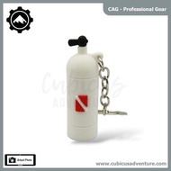GANTUNGAN CAG Scuba Tank Keychain | Keychain Dive Accessories - White