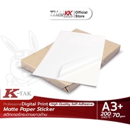 Thai KK® สติกเกอร์กระดาษขาวด้าน Matte Paper Sticker 70 แกรม ขนาด A3+  (200 แผ่น) ระบบพิมพ์ดิจิตัล